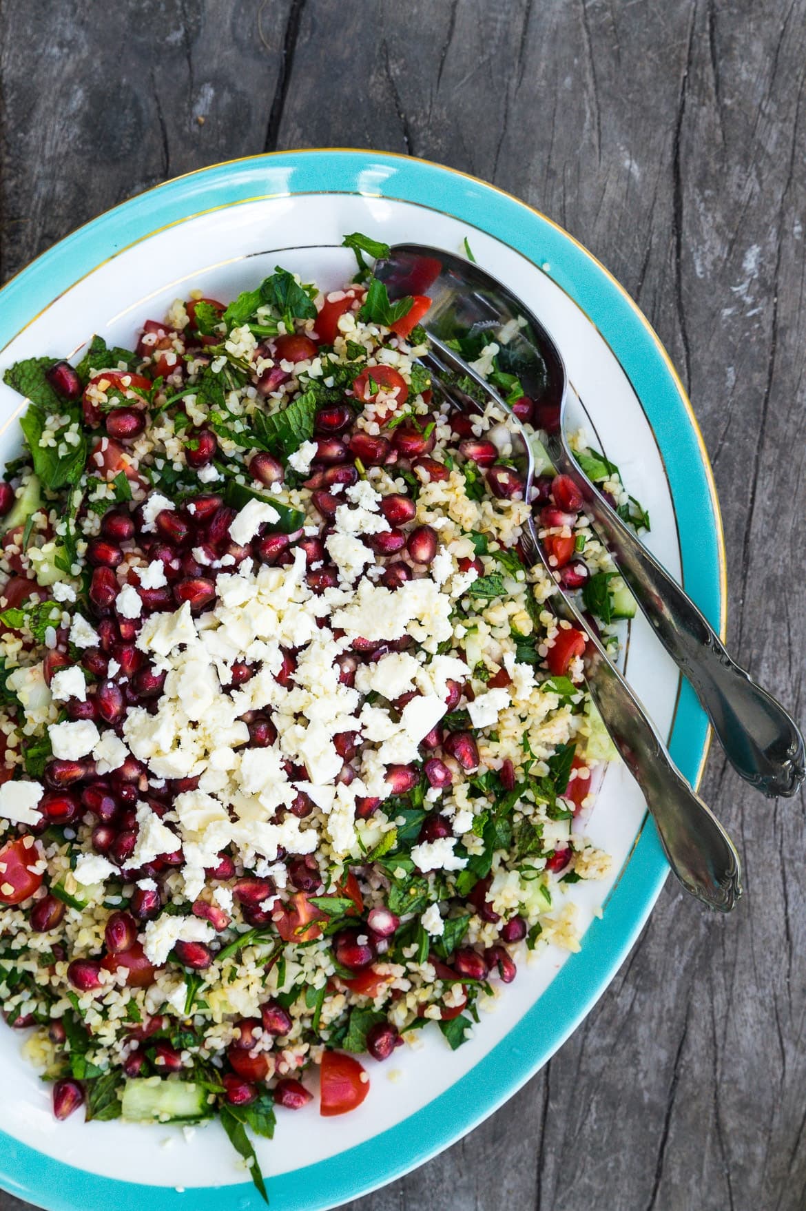 Bulgursalat med Granatæble og Feta